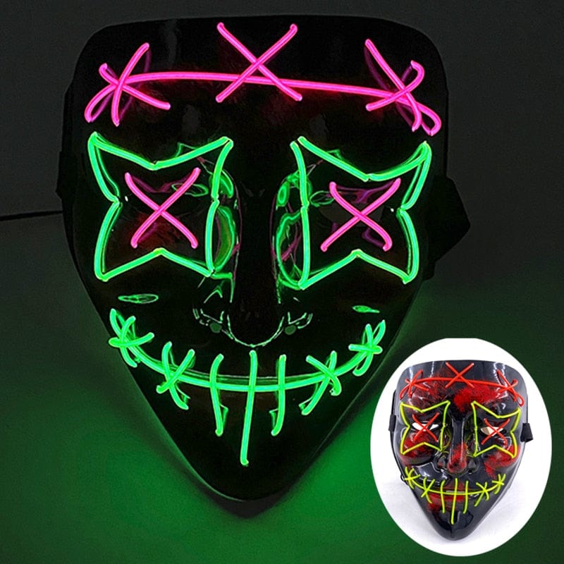  Showlu Fashion Store 0 15 Wireless Halloween Neon Led Purge Mask Masquerade Carnival Party Masks Light Luminous In The Dark Cosplay Costume Supplies