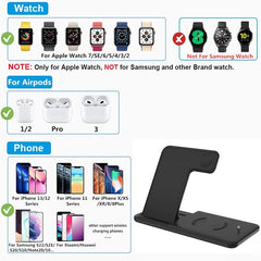 Showlu Fashion Store 0 15W Fast Wireless Charger Stand For iPhone 14 13 12 11 8 Apple Watch 4 in 1 Foldable Charging Station for Airpods Pro iWatch