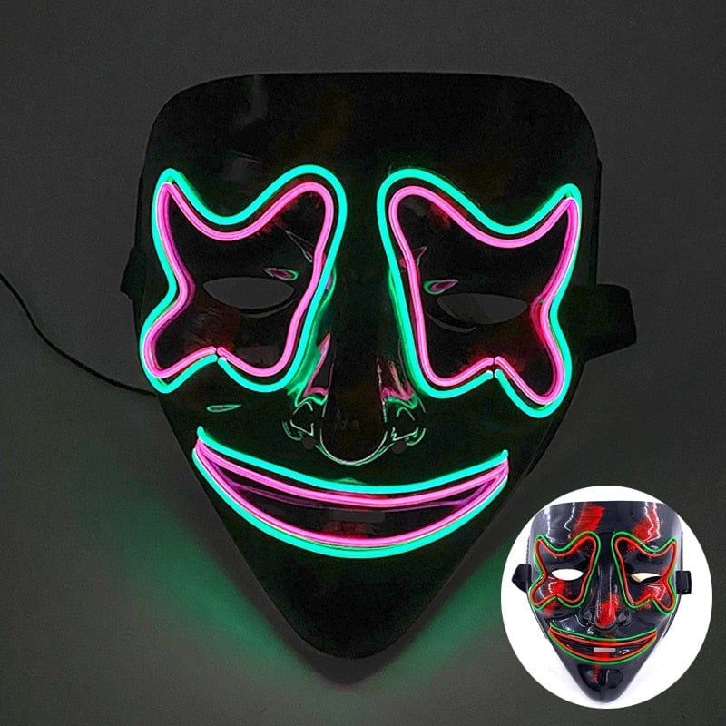  Showlu Fashion Store 0 16 Wireless Halloween Neon Led Purge Mask Masquerade Carnival Party Masks Light Luminous In The Dark Cosplay Costume Supplies