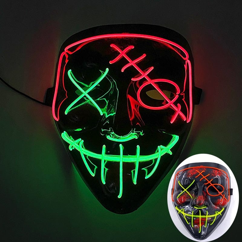  Showlu Fashion Store 0 17 Wireless Halloween Neon Led Purge Mask Masquerade Carnival Party Masks Light Luminous In The Dark Cosplay Costume Supplies