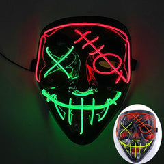  Showlu Fashion Store 0 17 Wireless Halloween Neon Led Purge Mask Masquerade Carnival Party Masks Light Luminous In The Dark Cosplay Costume Supplies