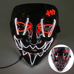  Showlu Fashion Store 0 18 Wireless Halloween Neon Led Purge Mask Masquerade Carnival Party Masks Light Luminous In The Dark Cosplay Costume Supplies