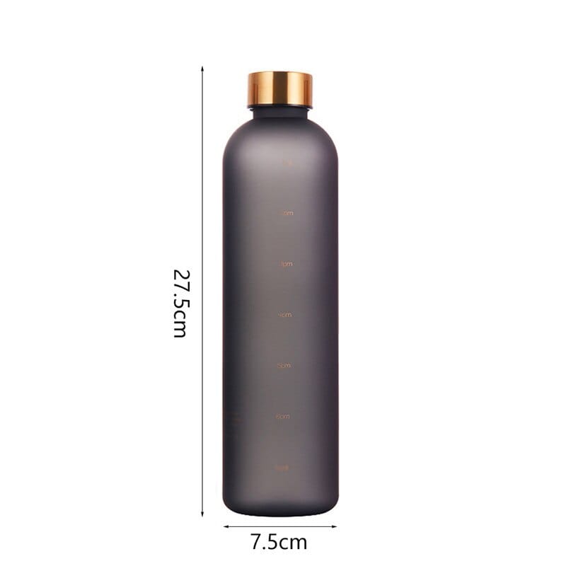 Showlu Fashion Store 0 1L Bottle With Time Marker 32 OZ Motivational Reusable Fitness Sports Outdoors Travel Leakproof BPA Free Frosted Plastic