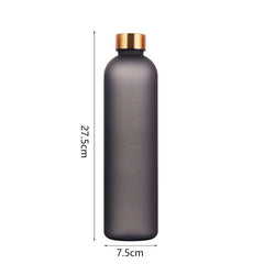 Showlu Fashion Store 0 1L Bottle With Time Marker 32 OZ Motivational Reusable Fitness Sports Outdoors Travel Leakproof BPA Free Frosted Plastic