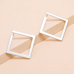 Showlu Fashion Store 0 2 Retro Minimalist Square Earrings Irregular Stud Earrings New Exaggerated Cold Wind Fashion Earring for Women Opening Accessories