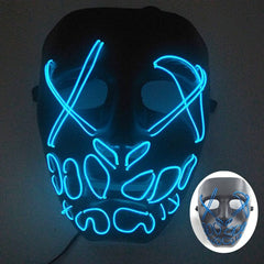  Showlu Fashion Store 0 20 Wireless Halloween Neon Led Purge Mask Masquerade Carnival Party Masks Light Luminous In The Dark Cosplay Costume Supplies