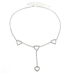 Showlu Fashion Store 0 2000s Aesthetic Shiny Crystal Heart Waist Chain for Women Y2K Accessories Fashion INS Body Accessories Egirl Style Friends Gifts