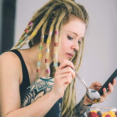 Showlu Fashion Store 0 200pcs Gold and Silver Dreadlock Hair Rings Adjustable Cuff Clip Hair Braids Dirty Braids Beads Hairpin Jewelry Hair Accessories