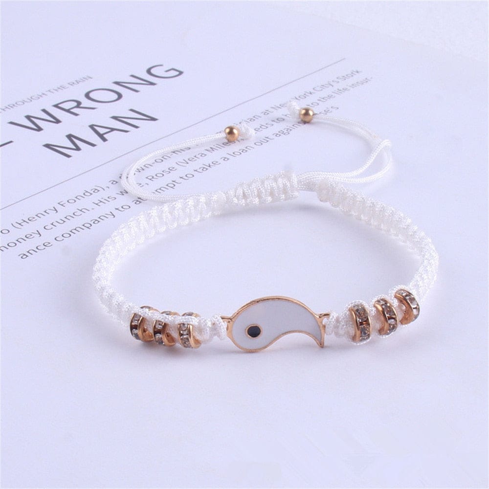 Showlu Fashion Store 0 2022 New Best Friend Bracelets for 2 Matching Yin Yang Adjustable Cord Bracelet for Bff Friendship Relationship Boyfriend Girlfr