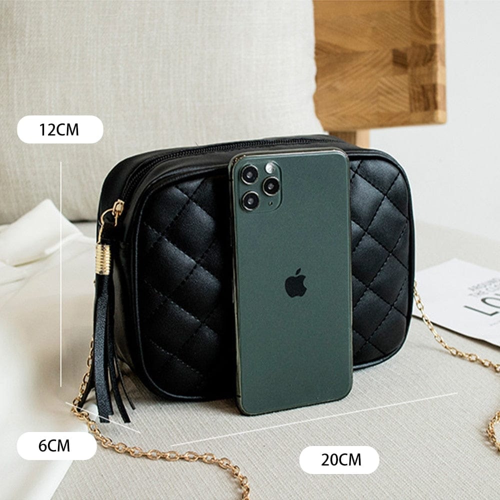 Showlu Fashion Store 0 2022 New Fashion Female Shoulder Bag Rhombus Embroidered Solid Color Chain Women Shoulder Crossbody Casual Trendy Phone Bag