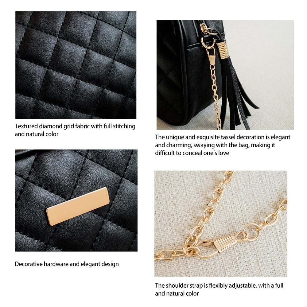 Showlu Fashion Store 0 2022 New Fashion Female Shoulder Bag Rhombus Embroidered Solid Color Chain Women Shoulder Crossbody Casual Trendy Phone Bag