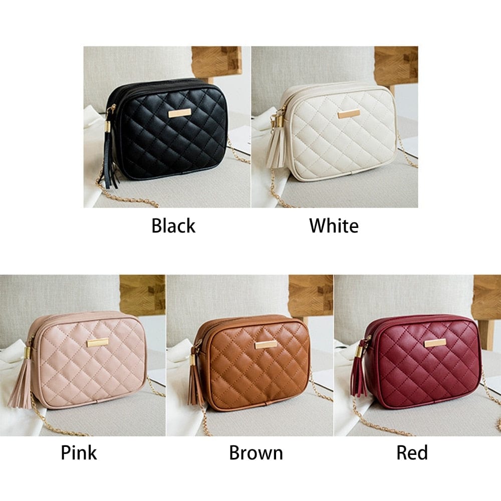 Showlu Fashion Store 0 2022 New Fashion Female Shoulder Bag Rhombus Embroidered Solid Color Chain Women Shoulder Crossbody Casual Trendy Phone Bag