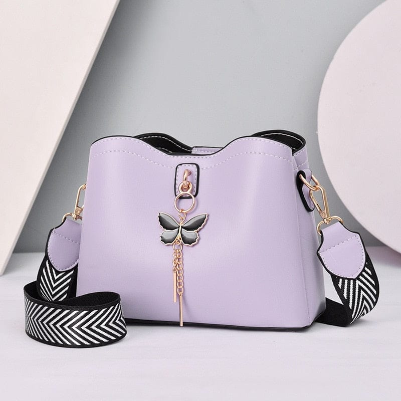 Showlu Fashion Store 0 2023 Women White Handbag New Designer Butterfly Tassel PU Leather Messenger Bags Ladies Crossbody Female Tote Shoulder Bag