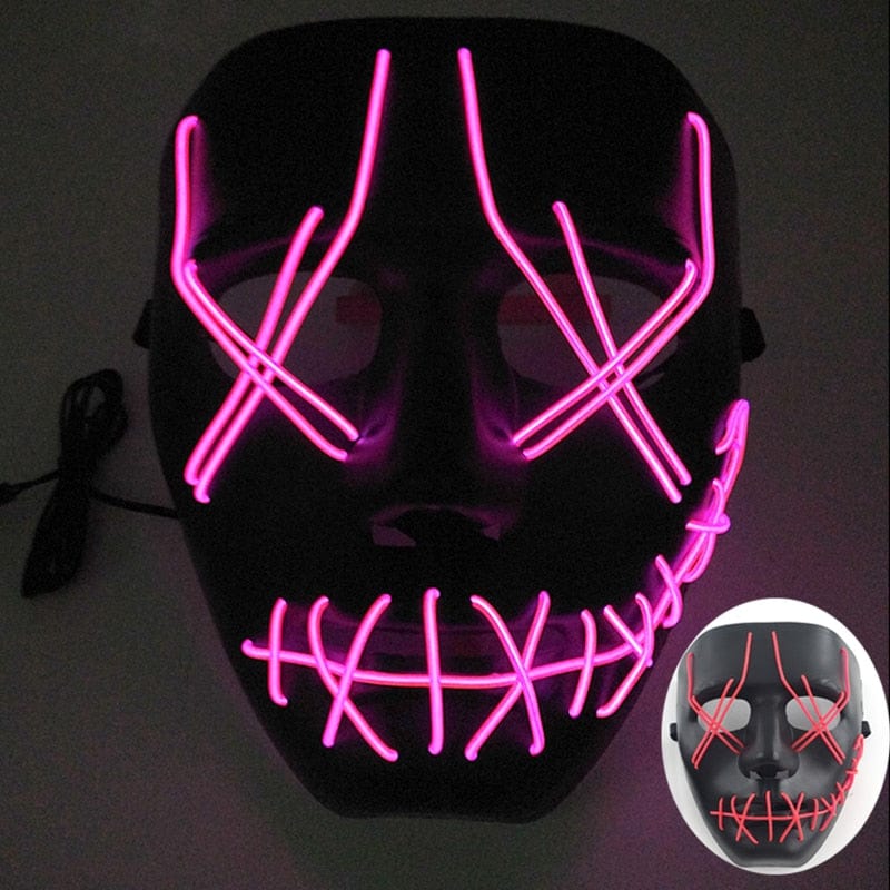  Showlu Fashion Store 0 21 Wireless Halloween Neon Led Purge Mask Masquerade Carnival Party Masks Light Luminous In The Dark Cosplay Costume Supplies