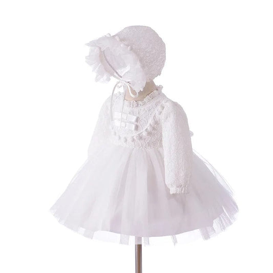 Showlu Fashion Store 0-24M Ivor7 Birthday Baby Girls Dress Full Sleeve Baby Girl Baptism Costume Autmun Baby Girl Clothes 6 8 12 18 24 Months 184044