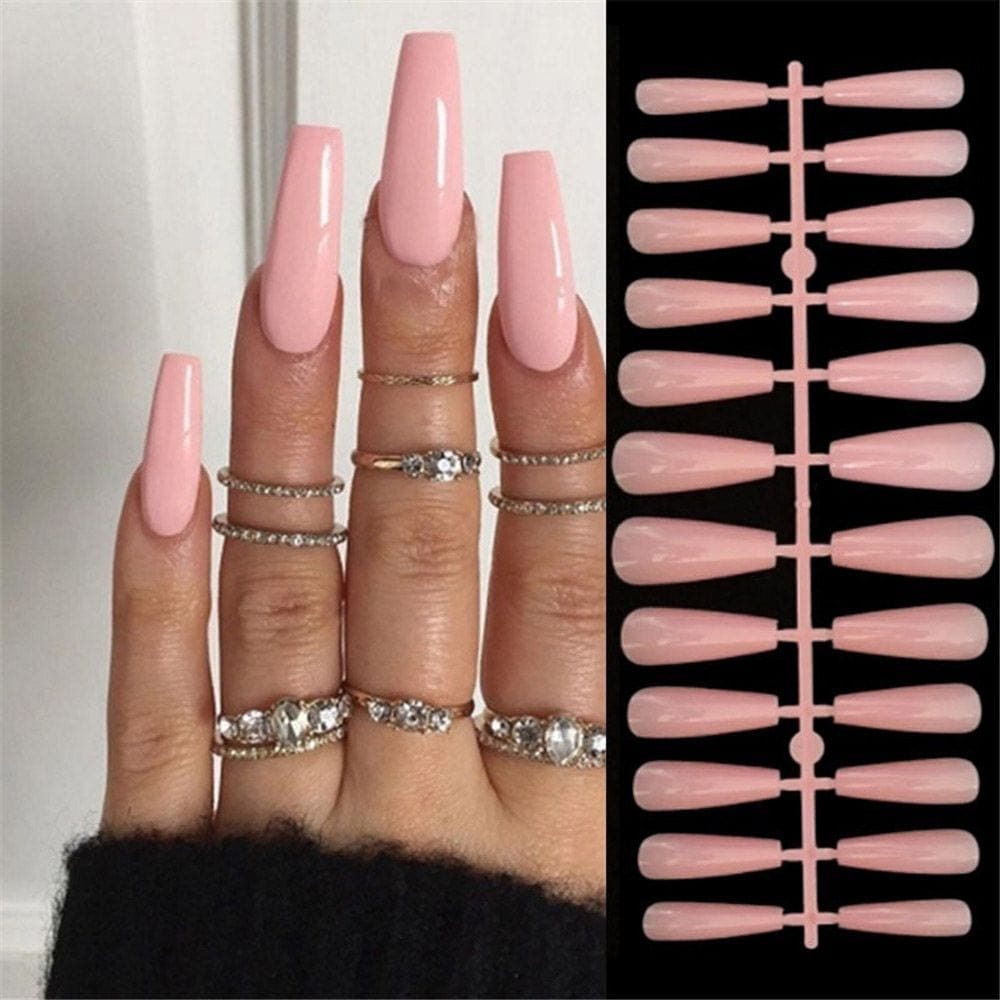 Showlu Fashion Store 0 24Pcs Short Square False Nails with Jelly Adhesive Glitter Gradient Design Detachable Fake Fingernails Full Cover Press on Nails