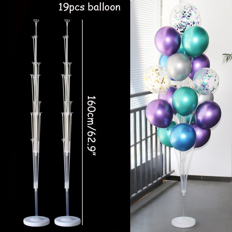 Showlu Fashion Store 0 2Sets 19 Tubes Balloon Holder Balloons Stand Column Confetti Balloon Kids Birthday Party Baby Shower Wedding Decoration Supplies