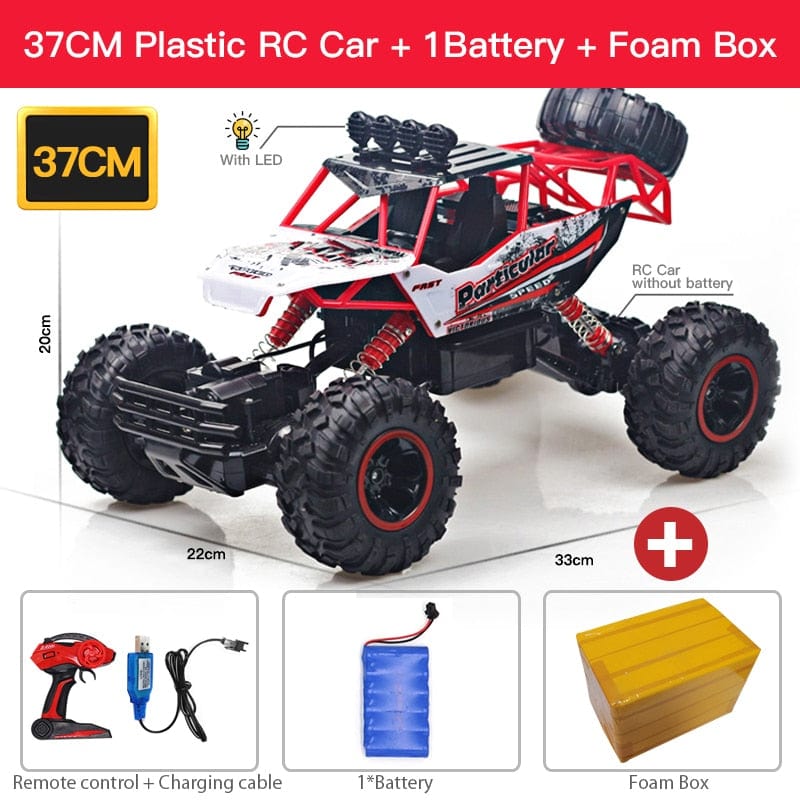 Showlu Fashion Store 0 37CM Red 1B Plastic ZWN 1:12 / 1:16 4WD RC Car With Led Lights 2.4G Radio Remote Control Cars Buggy Off-Road Control Trucks Boys Toys for Children