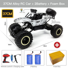 Showlu Fashion Store 0 37CM Silver 2B Alloy ZWN 1:12 / 1:16 4WD RC Car With Led Lights 2.4G Radio Remote Control Cars Buggy Off-Road Control Trucks Boys Toys for Children