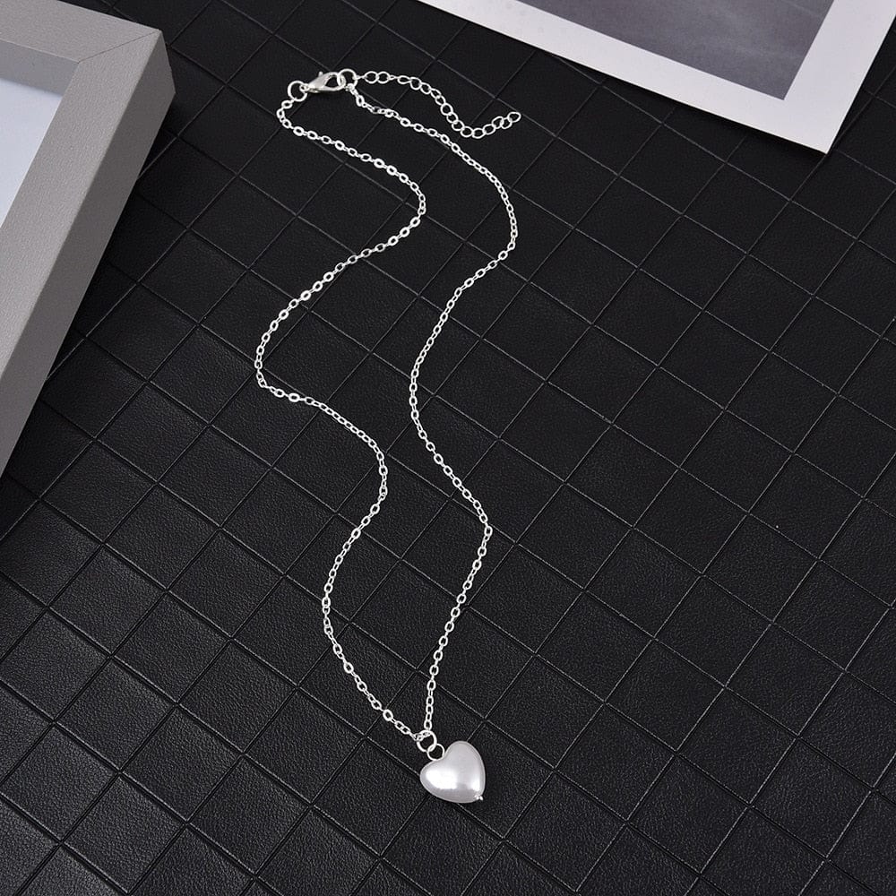 Showlu Fashion Store 0 4 SUMENG 2023 New Fashion Kpop Pearl Choker Necklace Cute Double Layer Chain Pendant For Women Jewelry Girl Gift