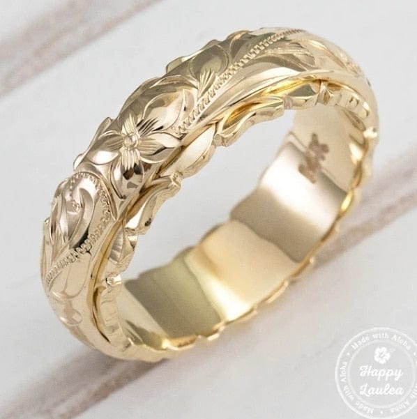 Showlu Fashion Store 0 5 / gold color Delysia King Women Carving Rose Ring Anniversary Gift  Trendy Aristocats Versatile Jewellery