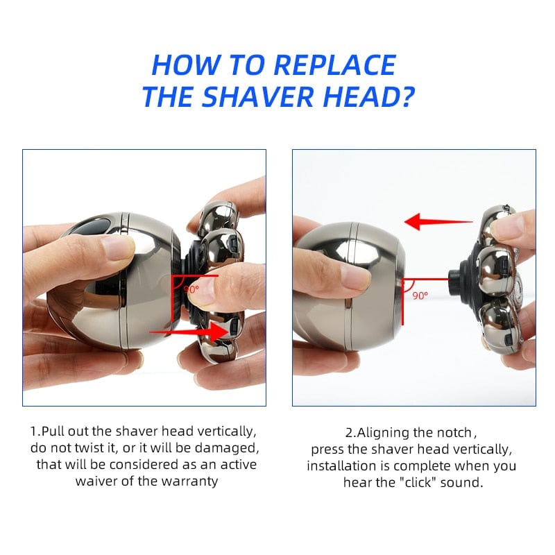 Showlu Fashion Store 0 5 in 1 Electric Head Shaver for Bald Men 7D Floating Cutter Beard Trimmer Clipper IP68 Waterproof Shaving USB Wireless Charging