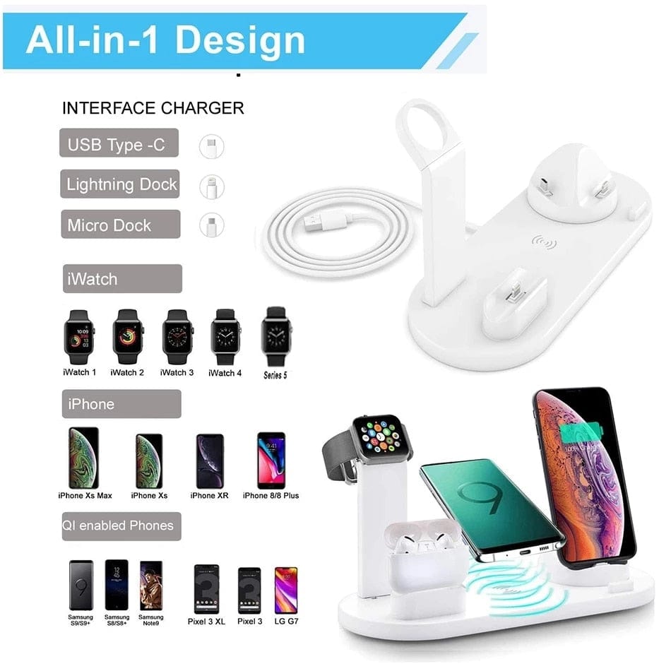 Showlu Fashion Store 0 5-in-1 Wireless Charger Stand Pad