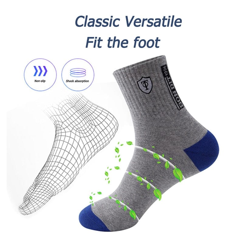 Showlu Fashion Store 0 5 Pairs Apring And Fall Mens Sports Socks Summer Leisure Sweat Absorbent Comfortable Thin Breathable Basketball Meias EU 38-43