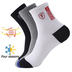 Showlu Fashion Store 0 5 Pairs Apring And Fall Mens Sports Socks Summer Leisure Sweat Absorbent Comfortable Thin Breathable Basketball Meias EU 38-43