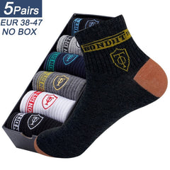 Showlu Fashion Store 0 5 Pairs Apring And Fall Mens Sports Socks Summer Leisure Sweat Absorbent Comfortable Thin Breathable Basketball Meias EU 38-43