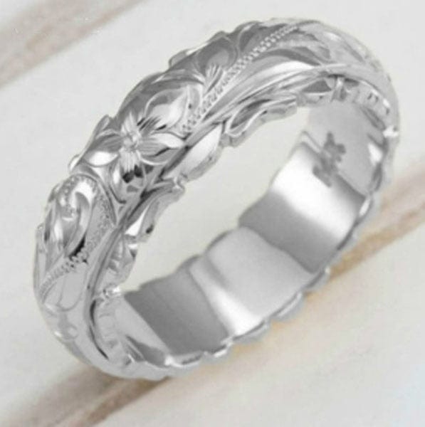 Showlu Fashion Store 0 5 / silver color Delysia King Women Carving Rose Ring Anniversary Gift  Trendy Aristocats Versatile Jewellery