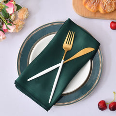 Showlu Fashion Store 0 50 Pcs Satin Table Napkins 12x12inches Square Dinner Napkins Washable Soft Table Napkins for Wedding Birthday Parties Decoration