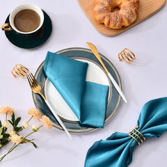 Showlu Fashion Store 0 50 Pcs Satin Table Napkins 43*43cm Square Dinner Napkins Washable Soft Table Napkins for Wedding Birthday Parties Decoration