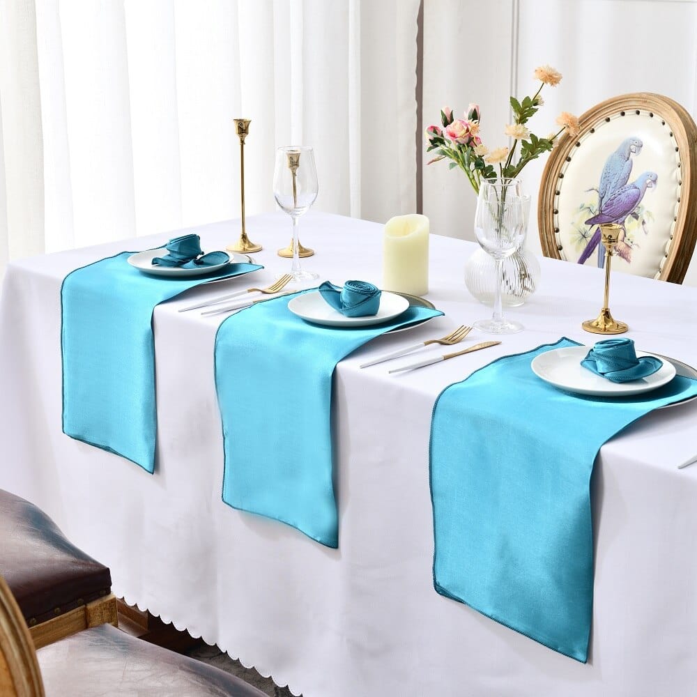 Showlu Fashion Store 0 50 Pcs Satin Table Napkins 43*43cm Square Dinner Napkins Washable Soft Table Napkins for Wedding Birthday Parties Decoration