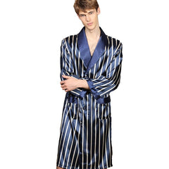 Showlu Fashion Store 0 5XL Robe Luxury Men Silky Satin Kimono Robe Long Sleeve Sleepwear Bathrobe Oversized Nightgown Summer Home Clothes