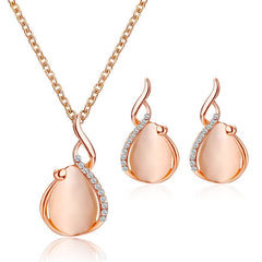 Showlu Fashion Store 0 9 3pcs/set Jewelry Sets Women Elegant Waterdrop Rhinestone Pendant Necklace Hook Earrings Jewelry Set