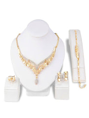 Showlu Fashion Store 0 A variety of fashion exaggerated bridal necklace earrings jewelry set Gold-plated jewelry accessories