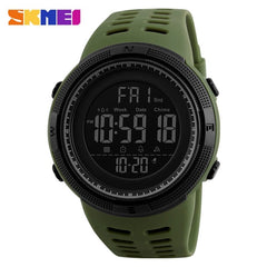 Showlu Fashion Store 0 Army Green SKMEI Fashion Outdoor Sport Watch Men Multifunction Watches Alarm Clock Chrono 5Bar Waterproof Digital Watch reloj hombre 1251