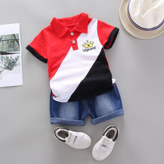 Showlu Fashion Store 0 Baby Little Boy's Clothing Set Summer White Black Children Kid's Sport Suit Toddler Boys Formal Clothes Sets 1 2 3 4 5 Years