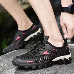 Showlu Fashion Store 0 Black-02 / 39 Men's Sneakers Breathable Mesh Shoe Mens Outdoor Non-Slip Hiking Shoes Summer Casual Shoe for Men Fashion Creek Trekking Shoes