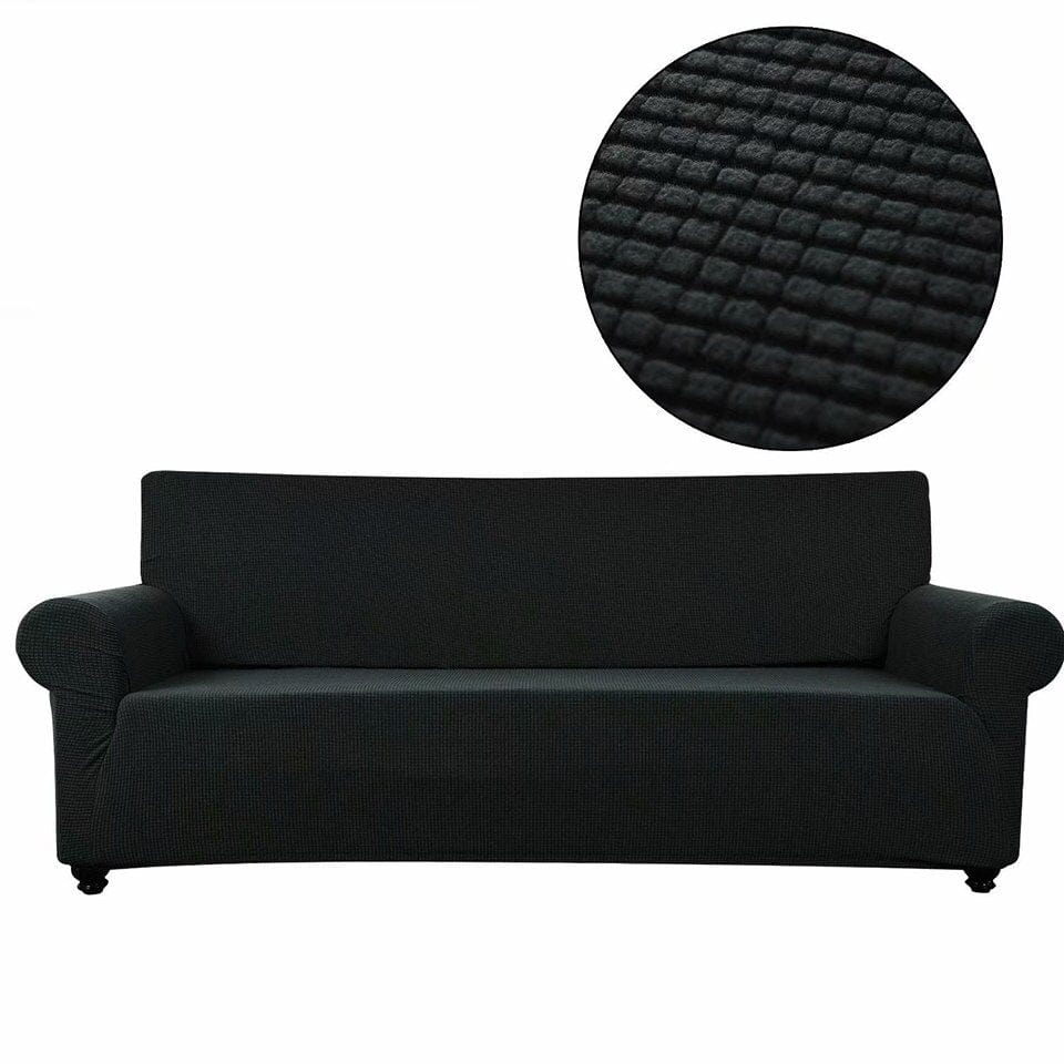 Showlu Fashion Store 0 black / 1-Seat 90-140cm 305-350cm Size Velvet Sofa Covers for Living Room Solid Sectional Sofa Cover Elastic Couch Cover Home Decor Fundas Sofa Slipover