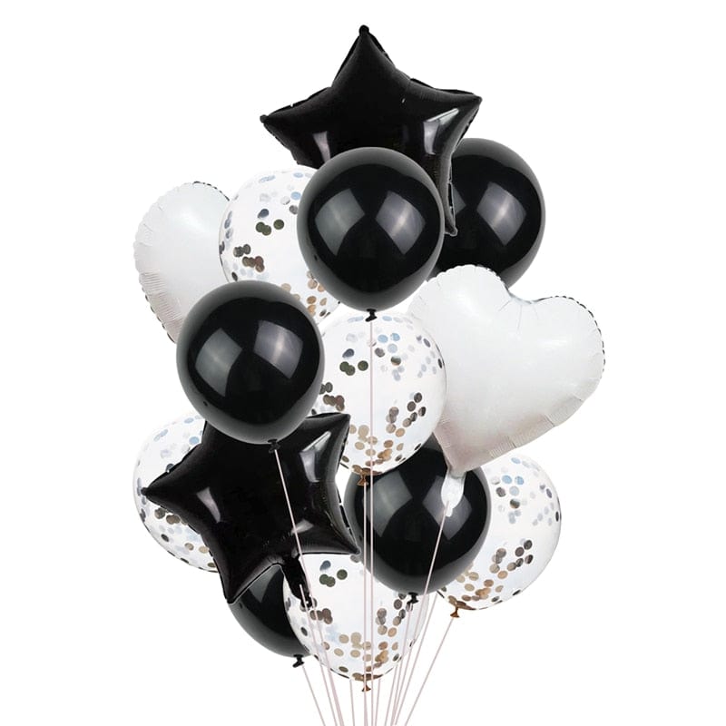 Showlu Fashion Store 0 black 14Pcs Multi Confetti Balloon Happy Birthday Party Balloons Rose Gold Helium Ballons Boy Girl Baby Shower Party Supplies