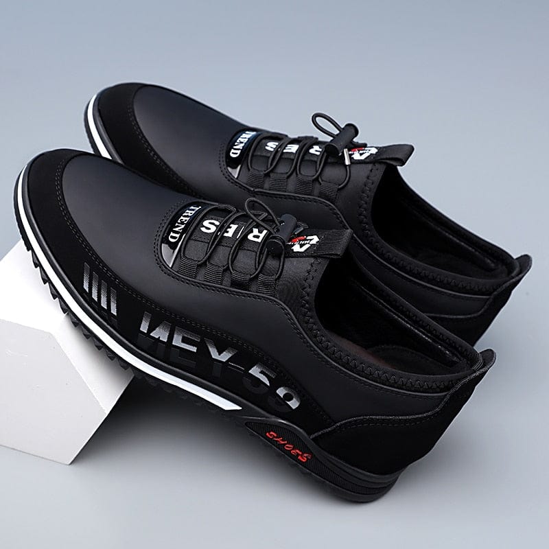 Showlu Fashion Store 0 Black / 39 Men PU Leather Shoes Men's Casual Shoes Breathable Lightweight Black Sneakers Outdoor Driving Shoes Mens Business Men Shoes