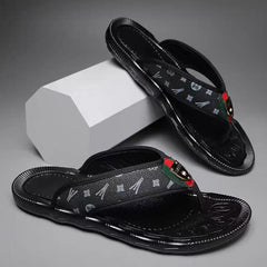 Showlu Fashion Store 0 Black / 39 Summer Slippers Men Flip Flops Beach Sandals Non-slip Casual Flat Shoes Slippers Indoor House Shoes for Men Outdoor Slides