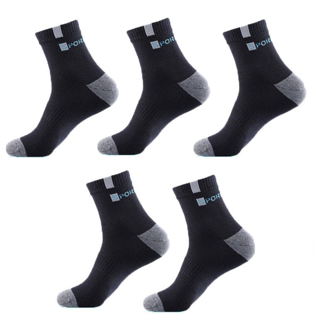 Showlu Fashion Store 0 black 5Pairs Men Bamboo Fiber Autumn Winter Men Socks Breathable Cotton Sports Sock Breathable Deodorant Business Socks Size 37-45