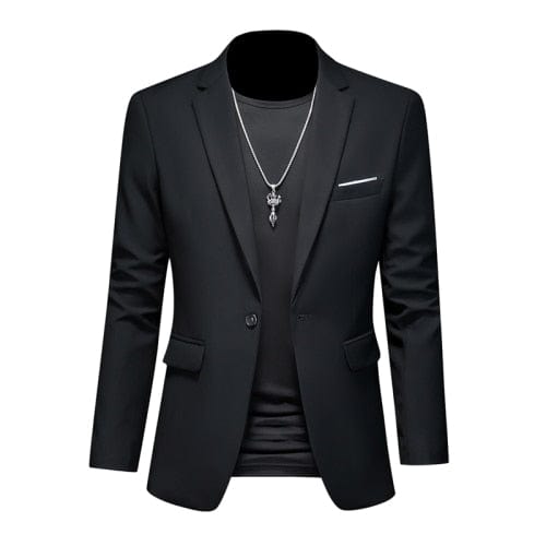 Showlu Fashion Store 0 Black / Asia L(168cm-57kg) High Quality Business Slim Fit Single Buttons Suits Jacket Men Slim Fit Casual Fashion Wedding Groom Tuxedo Blazer Coats 6XL-M