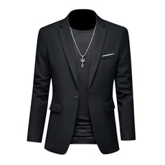 Showlu Fashion Store 0 Black / Asia L(168cm-57kg) High Quality Business Slim Fit Single Buttons Suits Jacket Men Slim Fit Casual Fashion Wedding Groom Tuxedo Blazer Coats 6XL-M