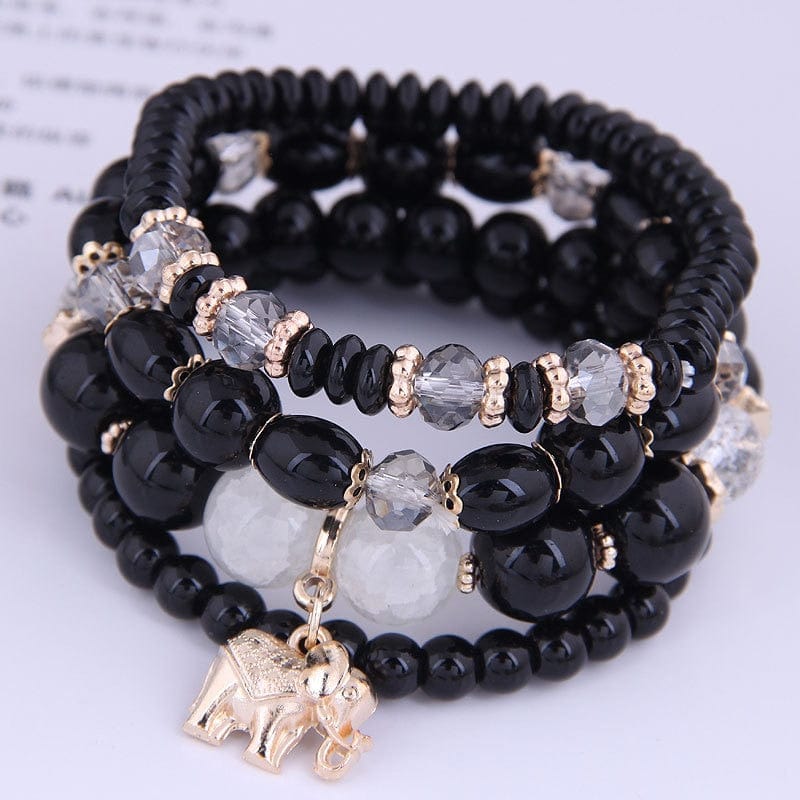 Showlu Fashion Store 0 black-elephant DIEZI Korean Bohemian Multicolor Crystal Beads Rope Bracelets For Women Girls Ethnic Heart Charm Wrap Bracelet Pulseira Feminina