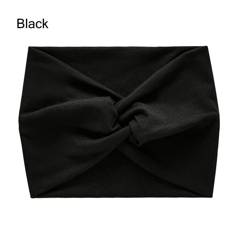 Showlu Fashion Store 0 Black Hair Accessories Twisted Extra Large Thick Wide Headbands Turban Workout Headband Head Wraps for Women