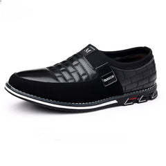 Showlu Fashion Store 0 Black Leather shoes / 38 Classic Casual Men's Leather Shoes Slip-On Loafers for Men Business Moccasins Office Men Work Flats Trend Driving Shoes Big Size